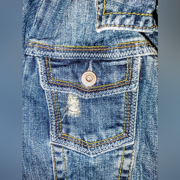 5/$50 EUC Women/Girls Authentic Aeropostale Distressed Jean Jacket Sz. S - Picture 5 of 8